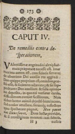 Caput IV. De remediis contra desperationem.