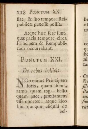 Punctum XXI. De rebus bellicis.
