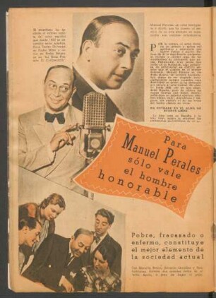 Para Manuel Perales solo vale el hombre honorable