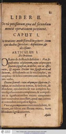 Liber II. De eis potissimum, quæ ad secundam mentis operationem pertinent.