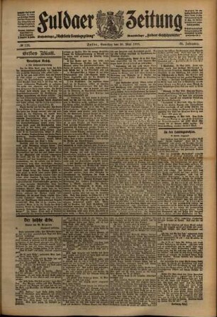 Erste Ausgabe vom Samstag, den 16. Mai 1908.