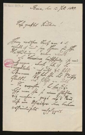 Brief an La Mara : 12.07.1887