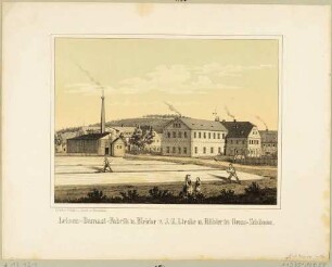 Die Leinendamastfabrik und Bleiche von J. G. Lieske und Häbler in Großschönau, aus dem "Album der sächsischen Industrie …", Bd. 1, 1856