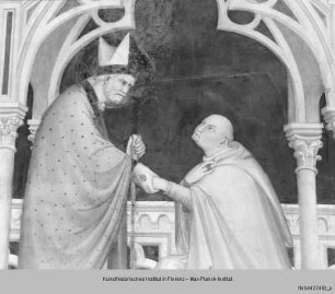 Stifterbild - Stifterbild: Kardinal Gentile Partino da Montefiore kniet vor dem hl. Martin