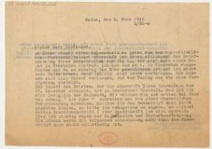 Brief an Hans Pfitzner : 04.03.1946