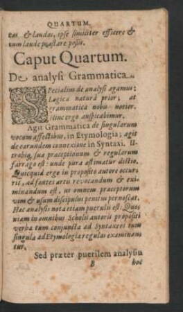 Caput Quartum. De analysi Grammatica.