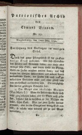 Nr. 23. Magdeburg, den 10ten März 1792