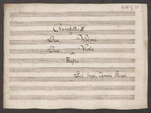 Quintets, vl (2), vla (2), b, BenP 272, g-Moll - Musiksammlung der Grafen zu Toerring-Jettenbach 35 : [b:] Quintetto II a Due Violini. Due Viole con Baßo Del Sig|r|e Ignace Pleyel.