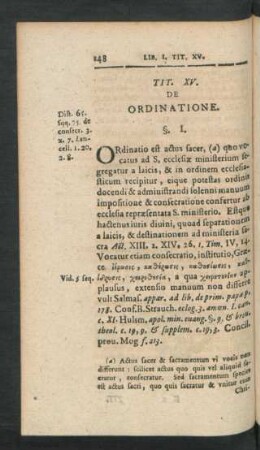 Tit. XV. De Ordinatione