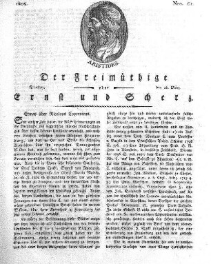 Nro. 61, Dienstag, den 26. März 1805