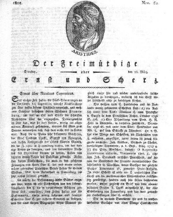 Nro. 61, Dienstag, den 26. März 1805