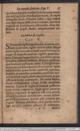 De Somno et vigilia. Cap. V.