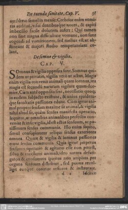 De Somno et vigilia. Cap. V.