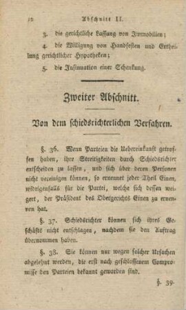 Zweiter Abschnitt. Von dem schiedsrichterlichen Verfahren