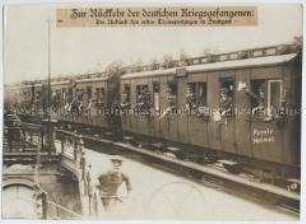 Ankunft von deutschen Kriegsgefangenen in Stuttgart