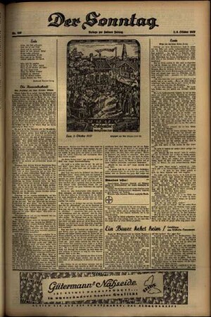 Zweite Ausgabe vom Sonntag, den 03. Oktober 1937.