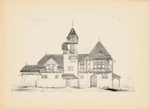 Landhaus: Ansicht 1:33,3 (aus: Drucke von Seminararbeiten der Königlich Technischen Hochschule Berlin, Bd. III)