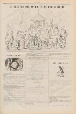 La lecture des journaux au Palais-Royal; Ab hoc et ab hac; Des coquilles