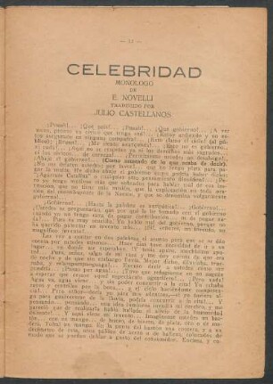 Celebridad : Monólogo