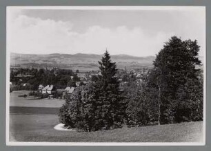 Schlesien. Blick vom Abhang des Riesengebirges auf Hirschberg und in den Hirschberger Talkessel