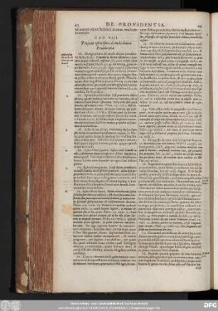 Cap. VIII. Proponit aphorismos de modo divinae Providentiae.