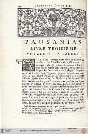 Livre troisième: Voyage de la Laconie