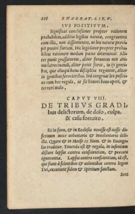 Caput VIII. De Tribus Gradibus delictorum, de dolo, culpa, & casu fortuito.