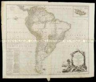 A Map of South America. Mit einer Nebenkarte: A Chart of Falkland's Islands