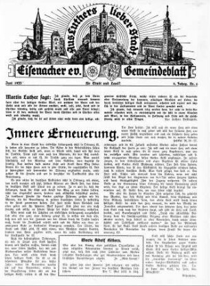 Eisenacher evangelisches Gemeindeblatt : Juni 1933