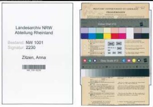 Entnazifizierung Anna Zitzen, geb. 19.10.1916 (Amtsangestellte)