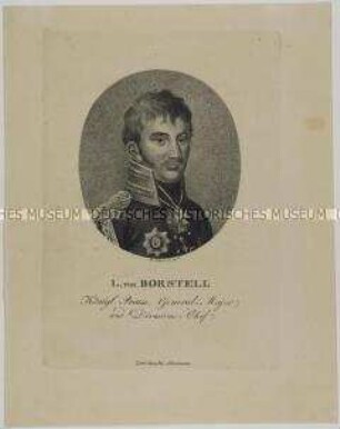 Ovales Brustbildnis des preußischen Generals der Kavallerie Ludwig von Borstell