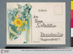 Postkarte von Elfriede Lohse-Wächtler an Sidonie Wächtler