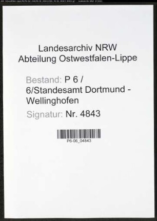 Heiratsregister Standesamt Dortmund-Wellinghofen (XXI)