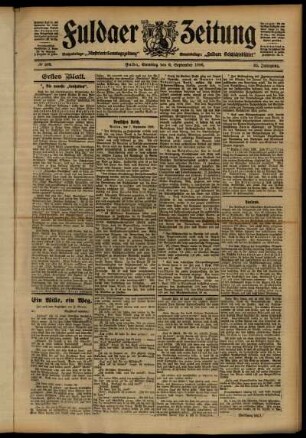 Erste Ausgabe vom Samstag, den 08. September 1906.