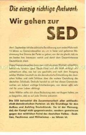 Propagandaschrift der SED Dresden zu den Gemeindewahlen 1946