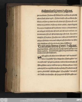 Tractatus sextus Petri Hispani.