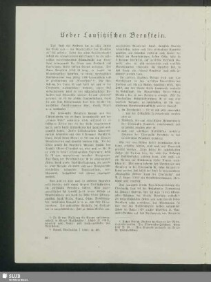 Ueber Lausitzischen Bernstein