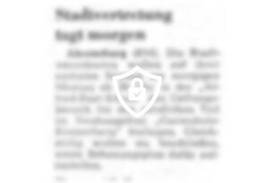 Stadtvertretung tagt morgen