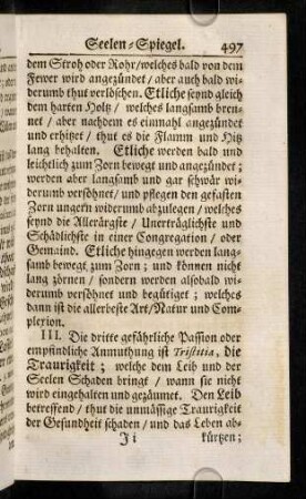 497-506, III. Die dritte gefaehrliche Passion oder empfindliche ...