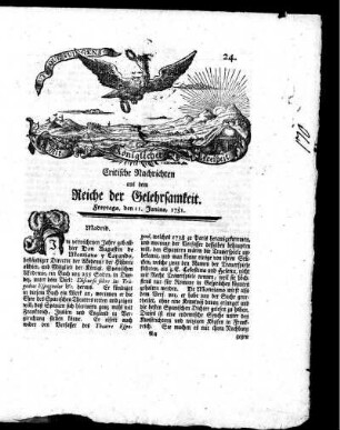 Junius, 1751. Vier und zwanzigstes Stück