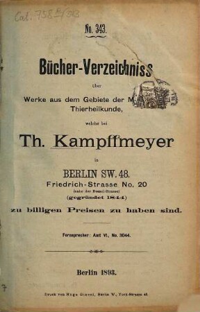 Bücher-Verzeichniss. 343. 1893