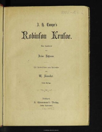 J. H. Campe's Robinson Krusoe
