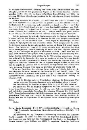 725-726, Gustav Kuhlmann. Der § 49a des Reichstrafgesetzbuches. 1912