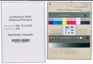 Entnazifizierung Elisabeth Spannhake , geb. 21.06.1898 ()