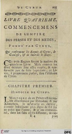 Chapitre premier: Histoire de Cyrus