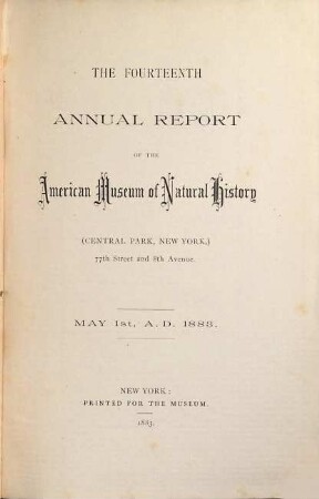 Annual report : for the year .... 14. 1883