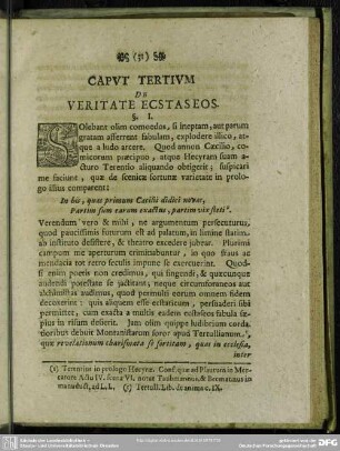 Caput Tertium, De Veritate Ecstaseos