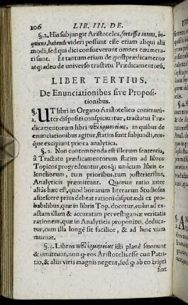 Liber Tertius. De Enunciationibus sive Propositionibus.