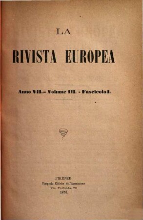 La rivista europea : rivista internazionale. 7,3. 1876