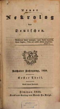 Neuer Nekrolog der Deutschen. 6,1, 6,1. 1828 (1830)